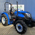 Front view of Solis 50 4WD Compact Tractor on Agricultural Tyres
